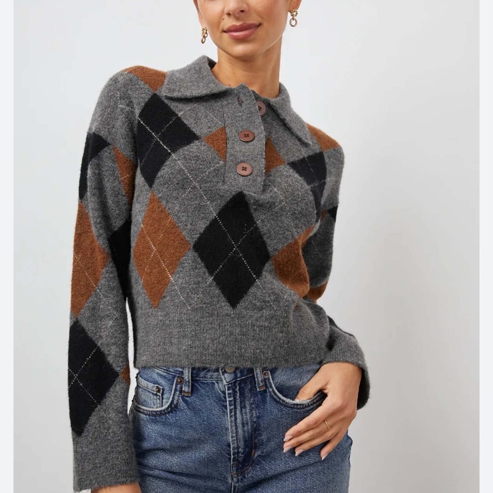 Rails Shae Sweater in Argyle - Small